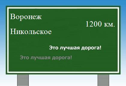 расстояние Воронеж    Никольское как добраться