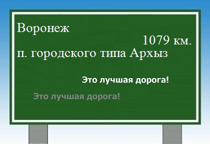 расстояние Воронеж  &nbsp; поселок городского типа Архыз как добраться