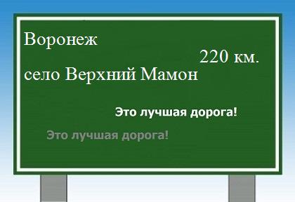 Дорога из Воронежа в села Верхний Мамон