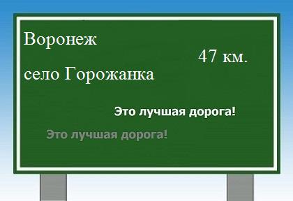 расстояние Воронеж    село Горожанка как добраться