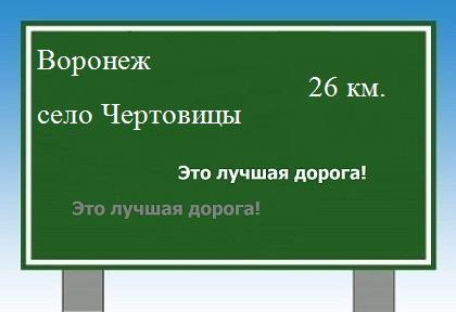 Сколько км от Воронежа до села Чертовицы