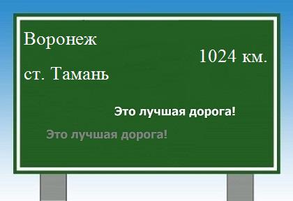 расстояние Воронеж    станица Тамань как добраться