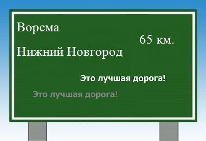 Сколько км от Ворсмы до Нижнего Новгорода