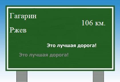 Сколько км от Гагарина до Ржева