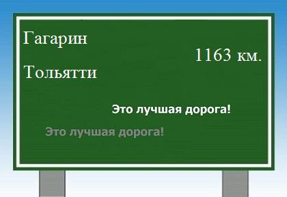 расстояние Гагарин  &nbsp; Тольятти как добраться