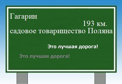 Сколько км Гагарин - СНТ Поляна