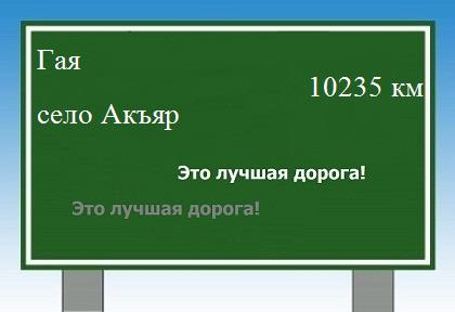 расстояние Гая - село Акъяр как добраться