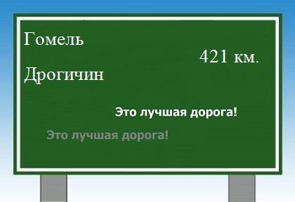 расстояние Гомель    Дрогичин как добраться