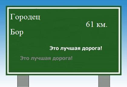 расстояние Городец  &nbsp; Бор как добраться