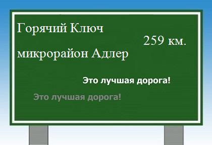 расстояние Горячий Ключ    микрорайон Адлер как добраться