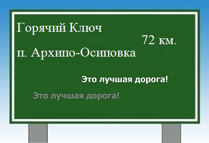 расстояние Горячий Ключ - поселок Архипо-Осиповка как добраться