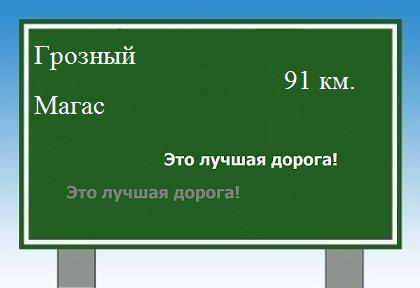 Сколько км от Грозного до Магаса