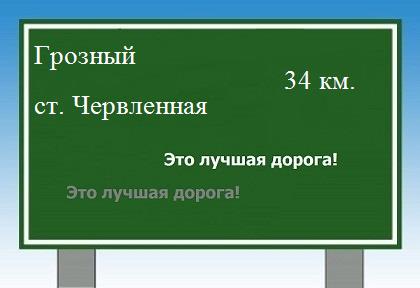 Карта от Грозного до станицы Червленной