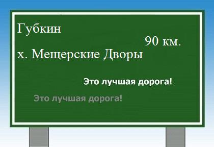 расстояние Губкин    хутор Мещерские Дворы как добраться
