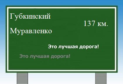 расстояние Губкинский    Муравленко как добраться