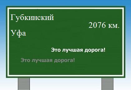 Маршрут от Губкинского до Уфы