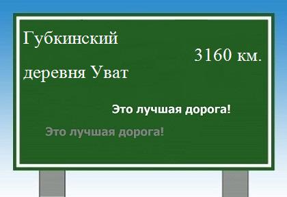 Маршрут от Губкинского до деревни Уват