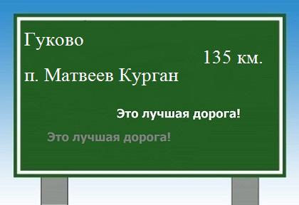 Карта от Гуково до поселка Матвеев Курган