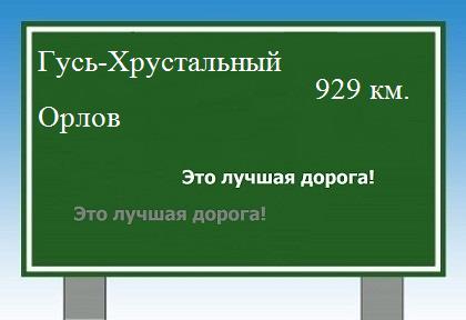 расстояние Гусь-Хрустальный  &nbsp; Орлов как добраться