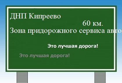 Сколько км ДНП Кипреево - Зона придорожного сервиса автодороги МКАД - аэропорт Домодедово