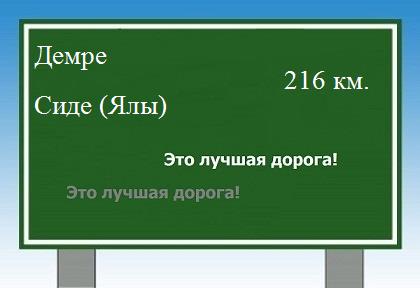 расстояние Демре    Сиде (Ялы) как добраться