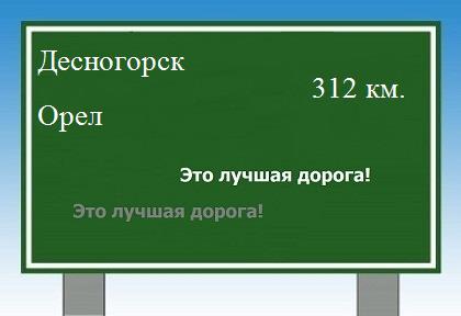 расстояние Десногорск  &nbsp; Орел как добраться