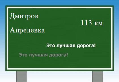 Сколько км от Дмитрова до Апрелевки