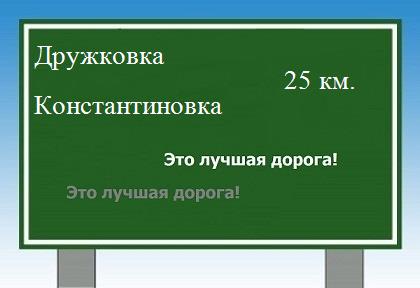 Сколько км от Дружковки до Константиновки