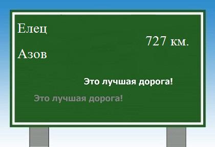 расстояние Елец    Азов как добраться