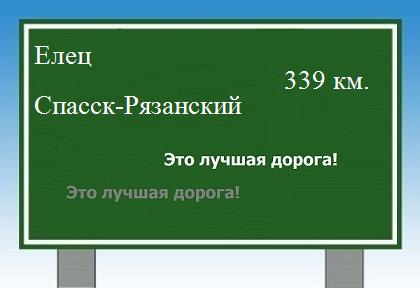 расстояние Елец    Спасск-Рязанский как добраться