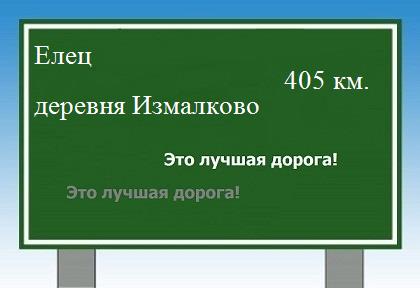 Маршрут от Ельца до деревни Измалково