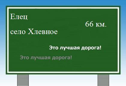 расстояние Елец    село Хлевное как добраться