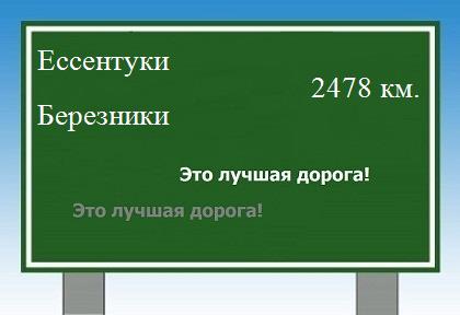 расстояние Ессентуки  &nbsp; Березники как добраться