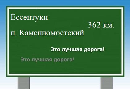 расстояние Ессентуки    поселок Каменномостский как добраться