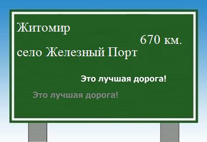 расстояние Житомир - село Железный Порт как добраться