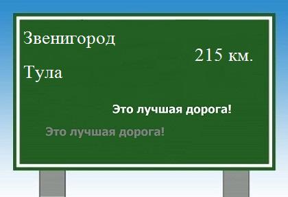 расстояние Звенигород - Тула как добраться