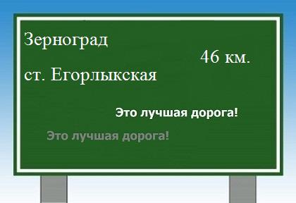 Сколько км от Зернограда до станицы Егорлыкской