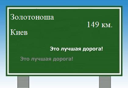 расстояние Золотоноша - Киев как добраться