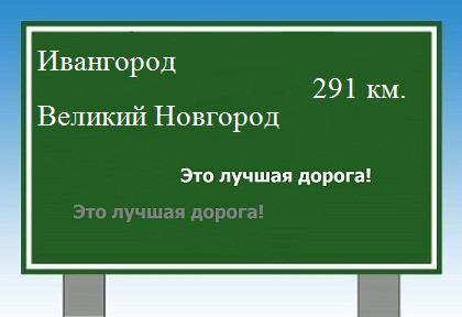 Сколько км от Ивангорода до Великого Новгорода