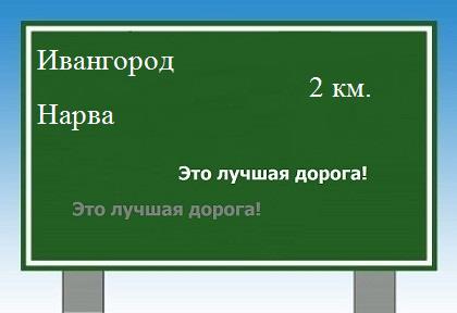 Сколько км от Ивангорода до Нарвы