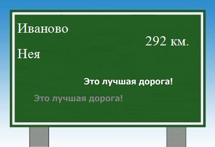 расстояние Иваново    Нея как добраться