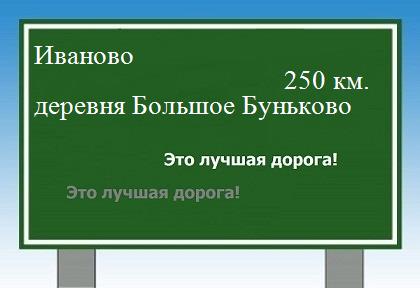 расстояние Иваново    деревня Большое Буньково как добраться