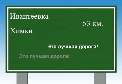 Сколько км от Ивантеевки до Химок