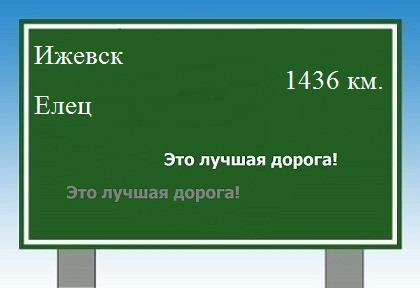 расстояние Ижевск    Елец как добраться