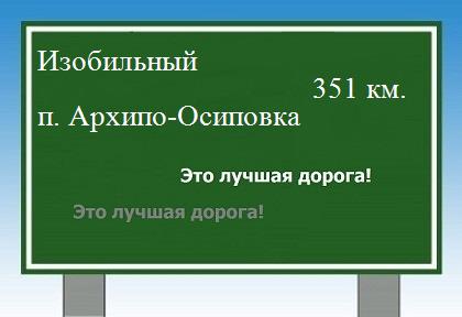 расстояние Изобильный - поселок Архипо-Осиповка как добраться