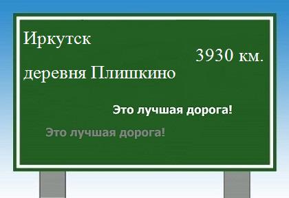 Сколько км от Иркутска до деревни Плишкино