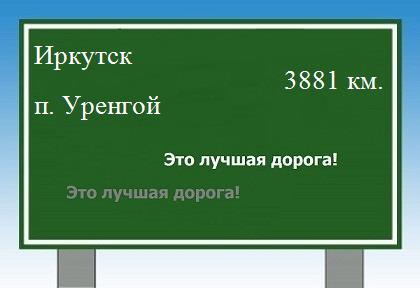 расстояние Иркутск    поселок Уренгой как добраться