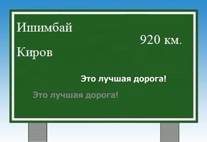 расстояние Ишимбай    Киров как добраться