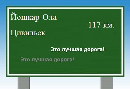 расстояние Йошкар-Ола    Цивильск как добраться