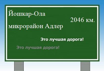 расстояние Йошкар-Ола    микрорайон Адлер как добраться